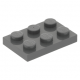 LEGO lapos elem 2x3, sötétszürke (3021)